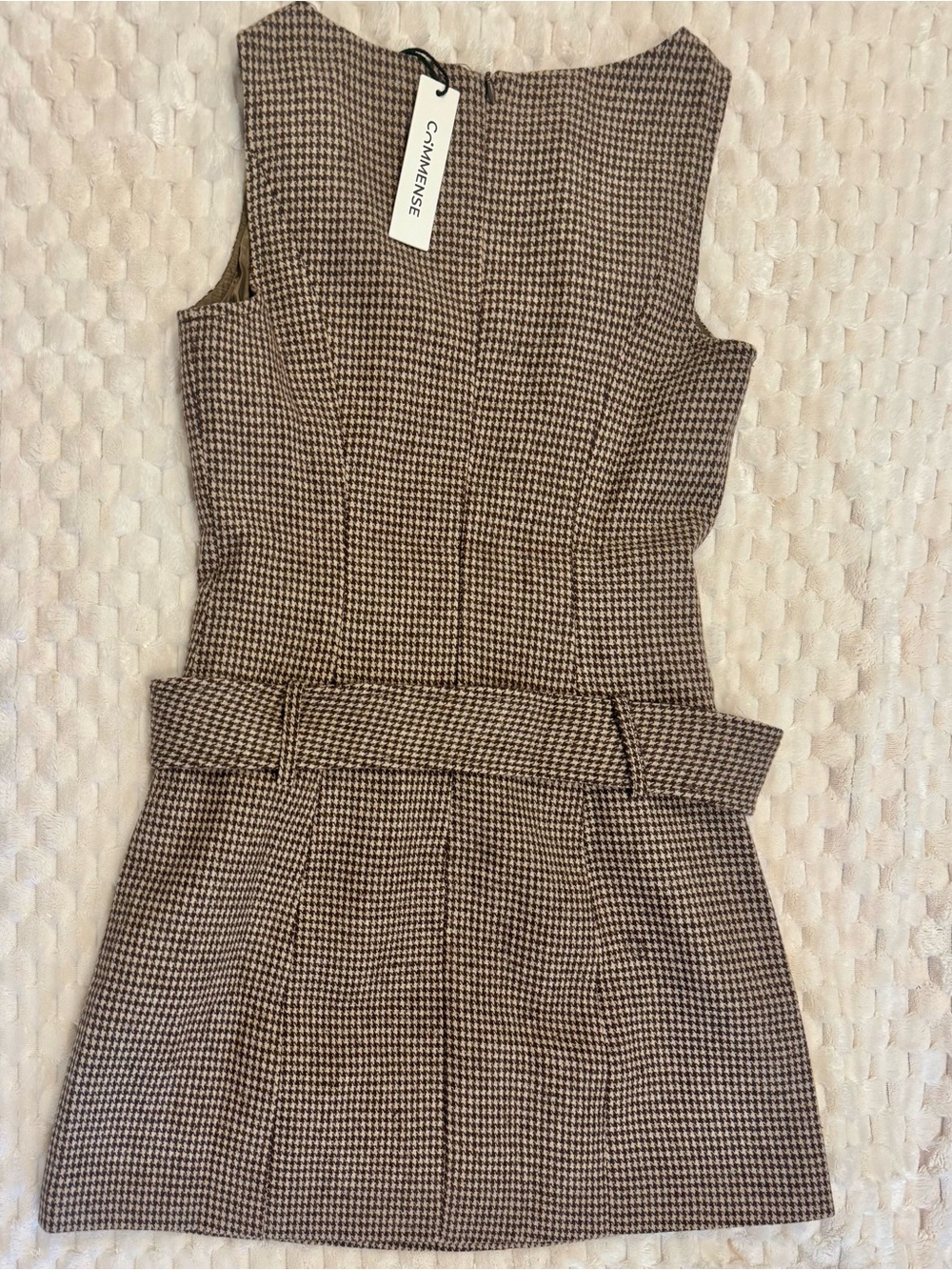 NWT Commense Houndstooth Belted Dress, XS - Picture 3 of 5